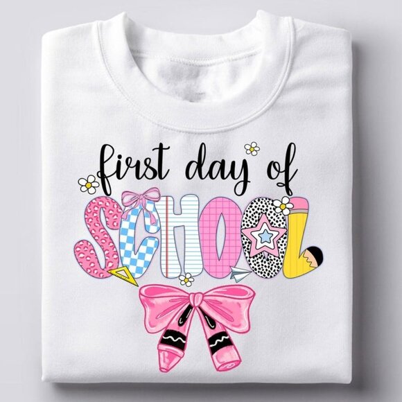 Tops - Coquette First Day Of School Tee, Back To School Tee